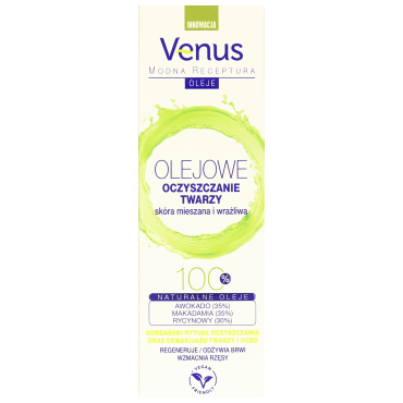 Venus  -  VENUS Modna Receptura Oleje olejowe oczyszczenie twarzy, demakijaż twarzy i oczu, skóra mieszana i wrażliwa 100 ml